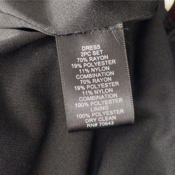 JESSICA HOWARD! CREAM OVER BLACK PETIT-RUFFLED/LAYERED MIDI DRESS! SZ 8 - Picture 6 of 8